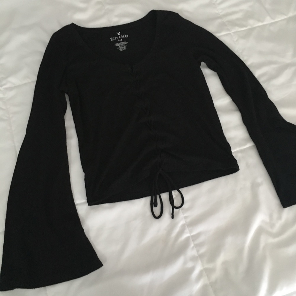 American Eagle cropped bell sleeve shirt.